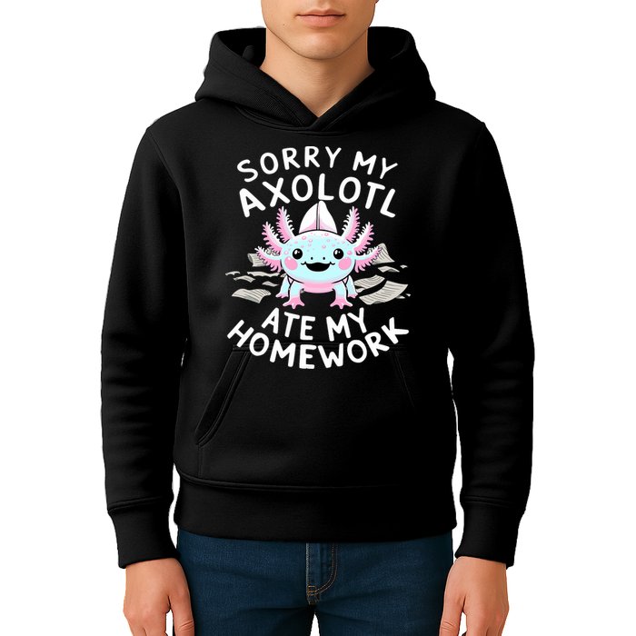 Sorry My Axolotl Ate My Homework Kawaii Axolotl Kids Hoodie