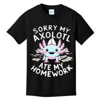 Sorry My Axolotl Ate My Homework Kawaii Axolotl Kids T-Shirt