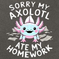 Sorry My Axolotl Ate My Homework Kawaii Axolotl Cotton Canvas Backpack