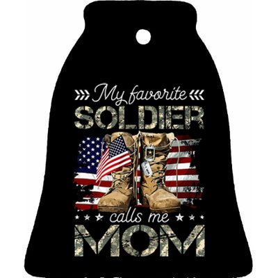 Soldier Mom Army Graduation Mom Ceramic Bell Ornament