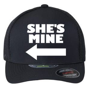 She's Mine Arrow Pointing Left Matching Couple She's Mine Gift Flexfit Unipanel Trucker Cap