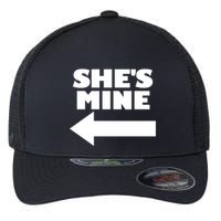 She's Mine Arrow Pointing Left Matching Couple She's Mine Gift Flexfit Unipanel Trucker Cap