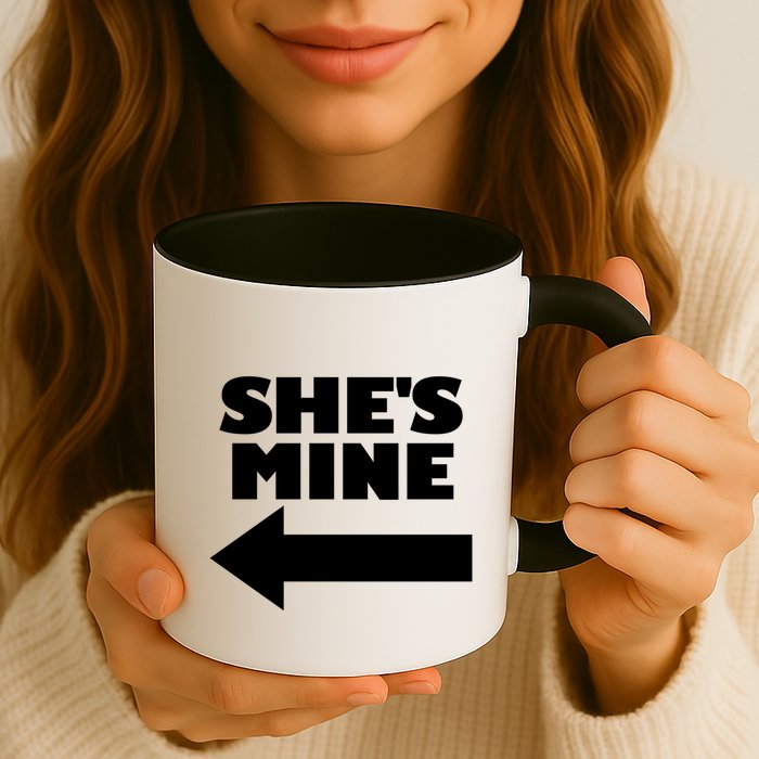 She's Mine Arrow Pointing Left Matching Couple She's Mine Gift Mug