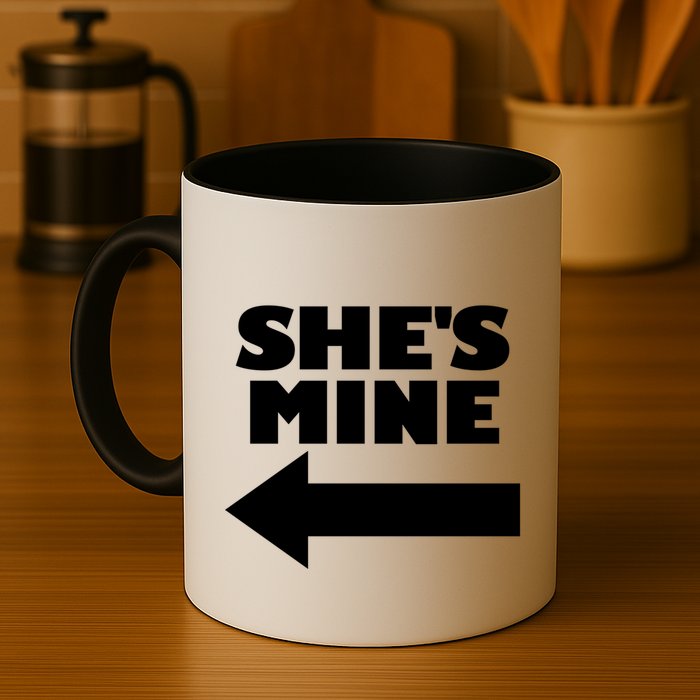 She's Mine Arrow Pointing Left Matching Couple She's Mine Gift Mug