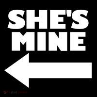 She's Mine Arrow Pointing Left Matching Couple She's Mine Gift Drawstring Bag