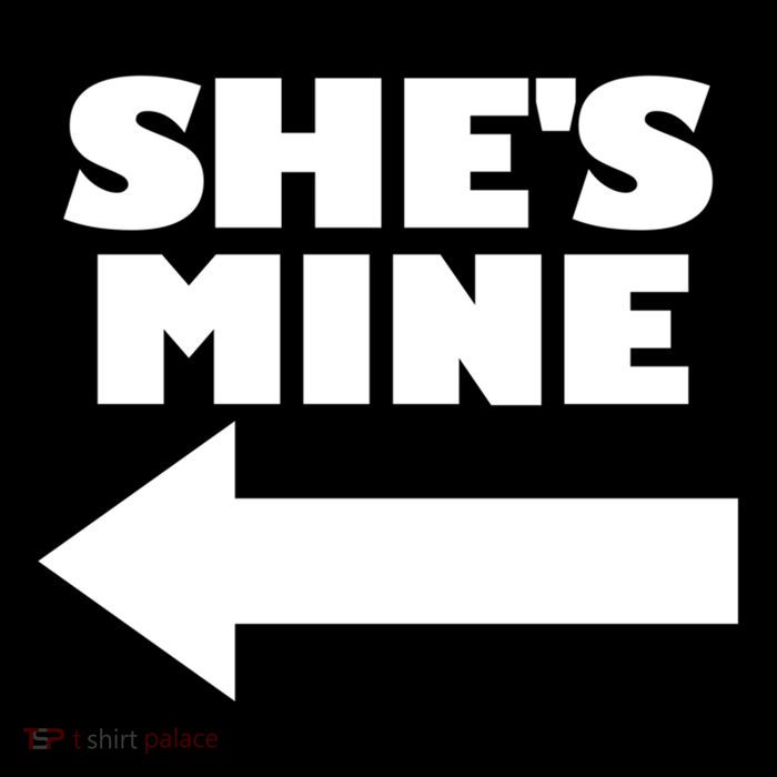 She's Mine Arrow Pointing Left Matching Couple She's Mine Gift Drawstring Bag