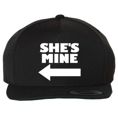 She's Mine Arrow Pointing Left Matching Couple She's Mine Gift Wool Snapback Cap