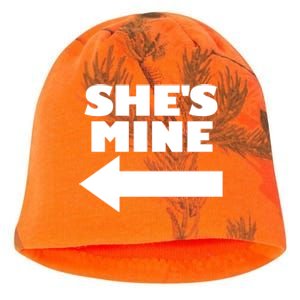 She's Mine Arrow Pointing Left Matching Couple She's Mine Gift Kati - Camo Knit Beanie