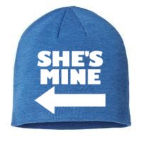 She's Mine Arrow Pointing Left Matching Couple She's Mine Gift Sustainable Beanie