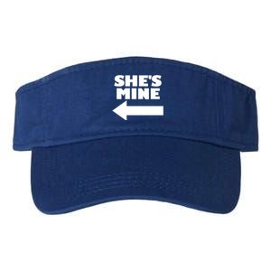 She's Mine Arrow Pointing Left Matching Couple She's Mine Gift Valucap Bio-Washed Visor