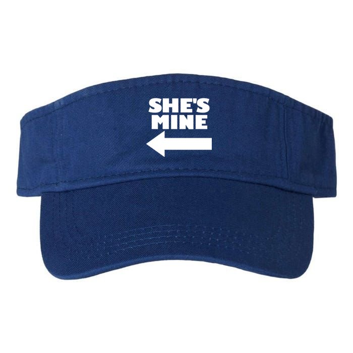 She's Mine Arrow Pointing Left Matching Couple She's Mine Gift Valucap Bio-Washed Visor