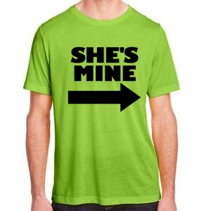 She's Mine Arrow Pointing Right Matching Couple She's Mine Funny Gift Adult ChromaSoft Performance T-Shirt