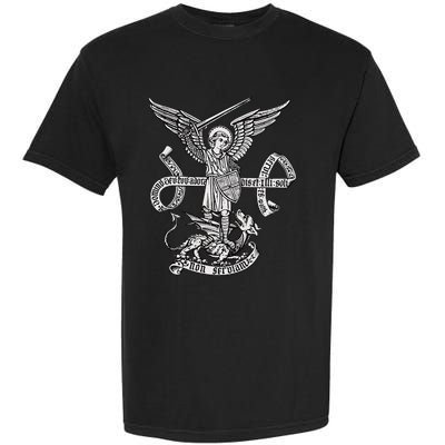 St Michael Archangel Catholic Angel Defend Us Garment-Dyed Heavyweight T-Shirt