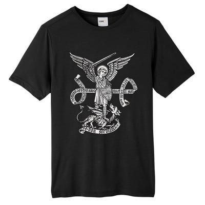 St Michael Archangel Catholic Angel Defend Us Tall Fusion ChromaSoft Performance T-Shirt