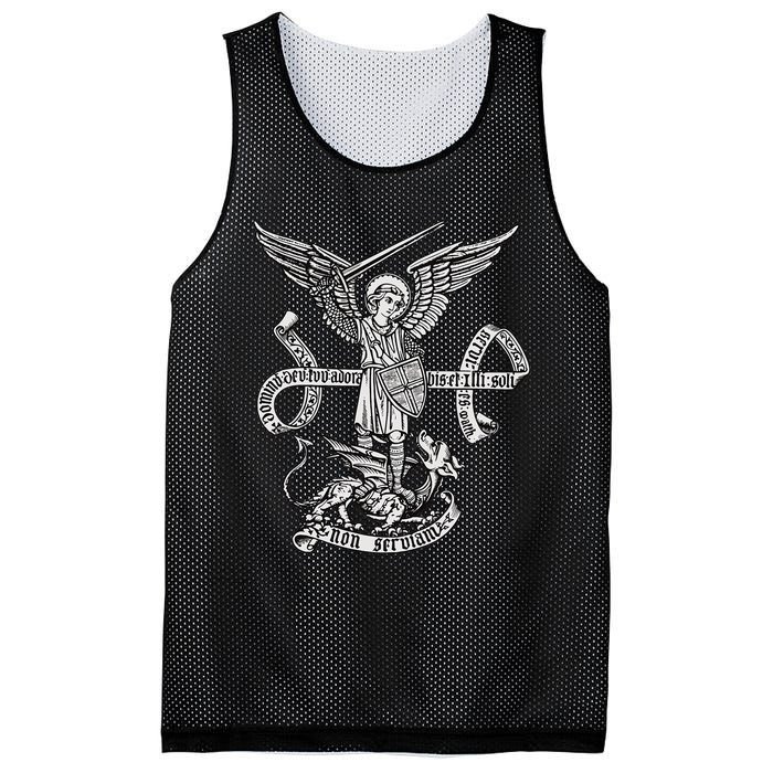 St Michael Archangel Catholic Angel Defend Us Mesh Reversible Basketball Jersey Tank