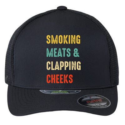 Smoking Meats And Clapping Cheeks Funny BBQ Meat Smoking Flexfit Unipanel Trucker Cap