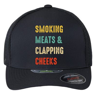 Smoking Meats And Clapping Cheeks Funny BBQ Meat Smoking Flexfit Unipanel Trucker Cap