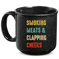 Smoking Meats And Clapping Cheeks Funny BBQ Meat Smoking 15oz Campfire Ceramic Mug