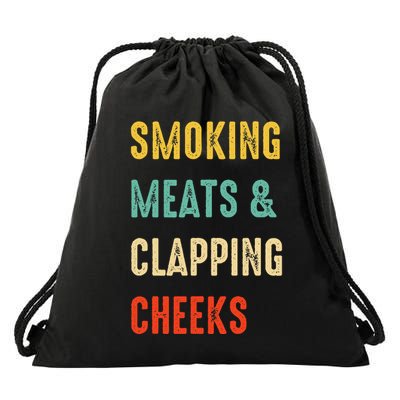 Smoking Meats And Clapping Cheeks Funny BBQ Meat Smoking Drawstring Bag