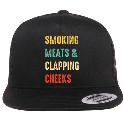 Smoking Meats And Clapping Cheeks Funny BBQ Meat Smoking Flatbill Hat