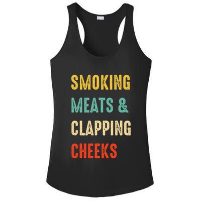 Smoking Meats And Clapping Cheeks Funny BBQ Meat Smoking Ladies PosiCharge Competitor Racerback Tank