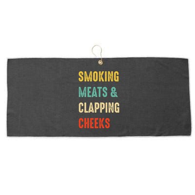 Smoking Meats And Clapping Cheeks Funny BBQ Meat Smoking Large Microfiber Waffle Golf Towel