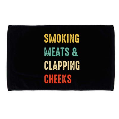 Smoking Meats And Clapping Cheeks Funny BBQ Meat Smoking Microfiber Hand Towel