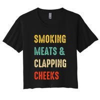 Smoking Meats And Clapping Cheeks Funny BBQ Meat Smoking Crop Top