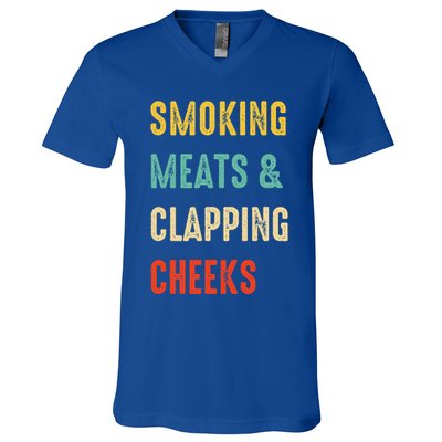 Smoking Meats And Clapping Cheeks Funny BBQ Meat Smoking V-Neck T-Shirt