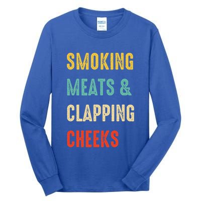 Smoking Meats And Clapping Cheeks Funny BBQ Meat Smoking Tall Long Sleeve T-Shirt