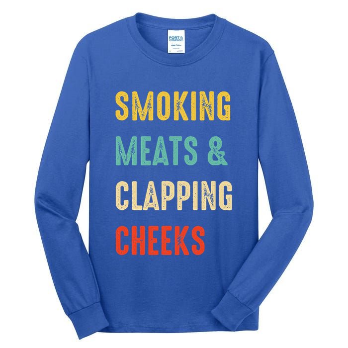 Smoking Meats And Clapping Cheeks Funny BBQ Meat Smoking Tall Long Sleeve T-Shirt