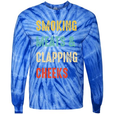 Smoking Meats And Clapping Cheeks Funny BBQ Meat Smoking Tie-Dye Long Sleeve Shirt