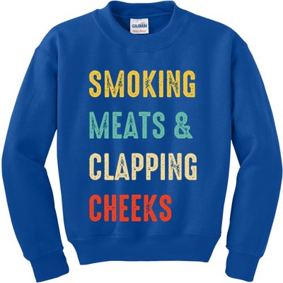 Smoking Meats And Clapping Cheeks Funny BBQ Meat Smoking Kids Sweatshirt
