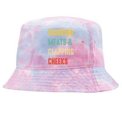 Smoking Meats And Clapping Cheeks Funny BBQ Meat Smoking Tie-Dyed Bucket Hat