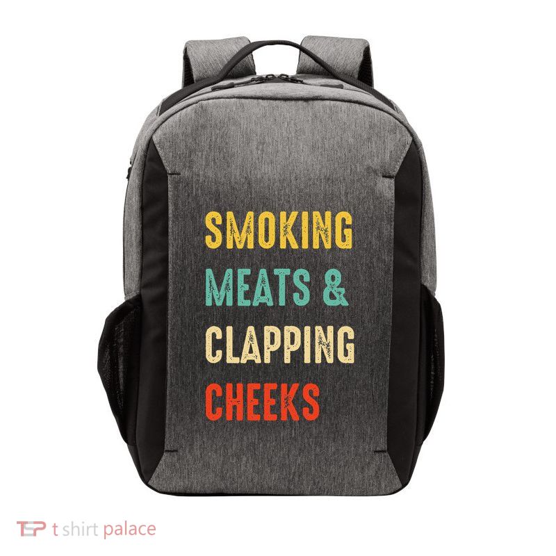Smoking Meats And Clapping Cheeks Funny BBQ Meat Smoking Vector Backpack