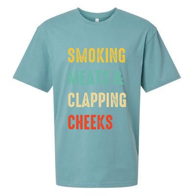 Smoking Meats And Clapping Cheeks Funny BBQ Meat Smoking Sueded Cloud Jersey T-Shirt