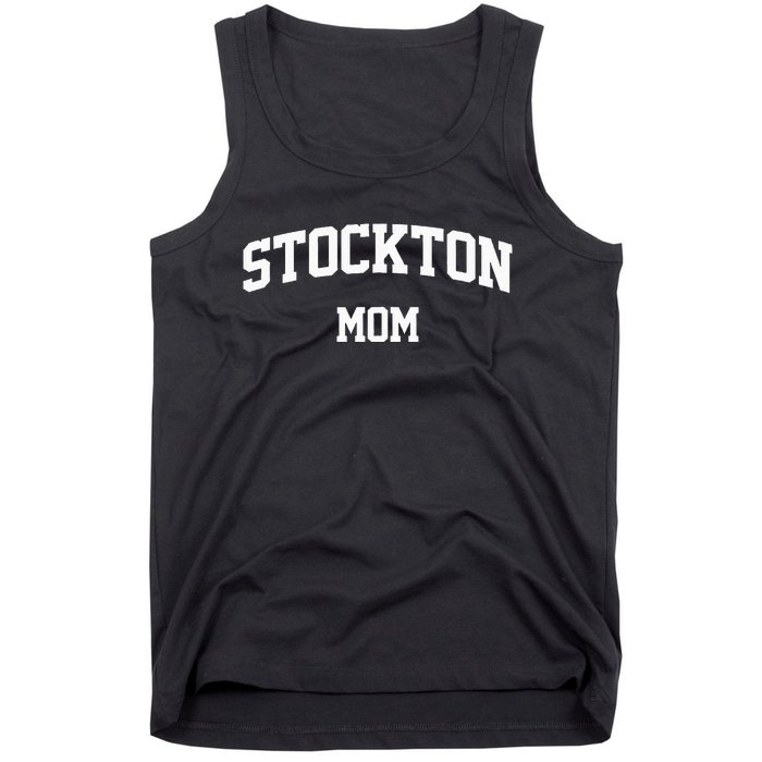 Stockton Mom Arch College University Font Tank Top