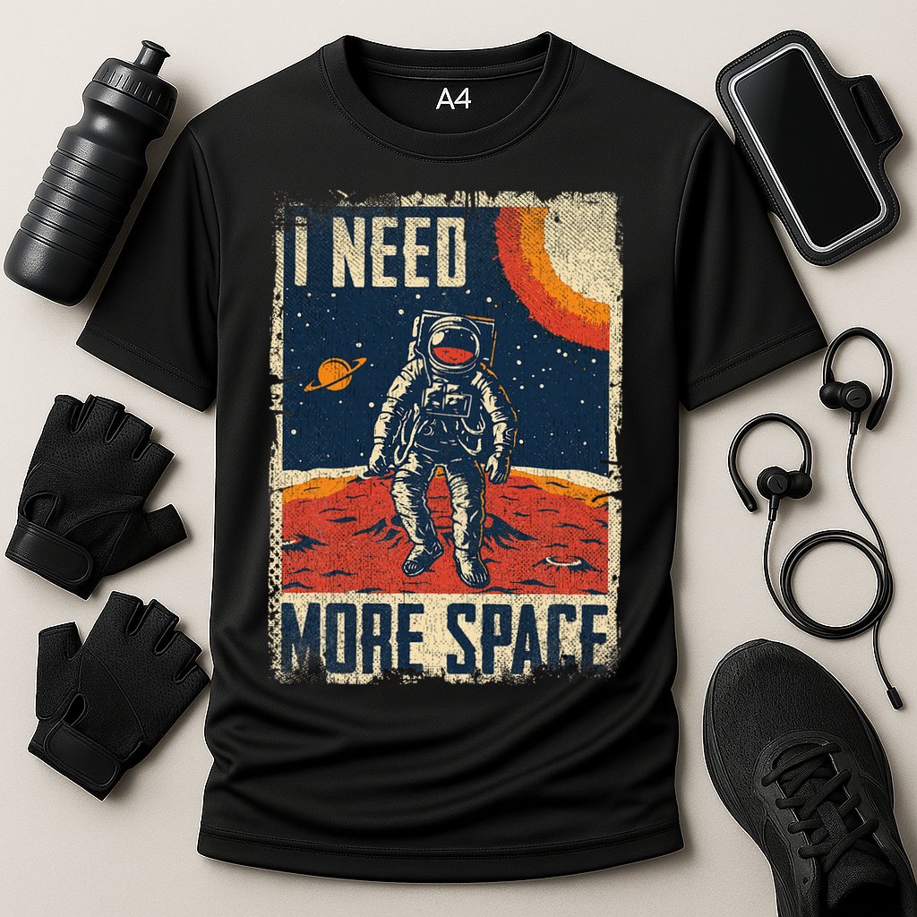 Space Man Astronaut Retro I Need More Space Cooling Performance Crew T-Shirt