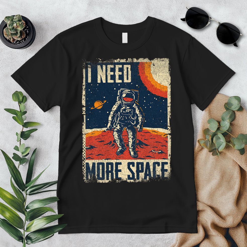 Space Man Astronaut Retro I Need More Space Premium T-Shirt