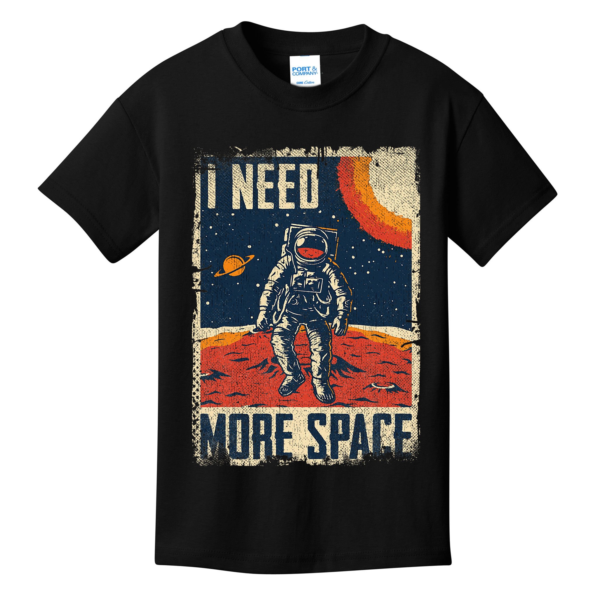 Space Man Astronaut Retro I Need More Space Kids T-Shirt