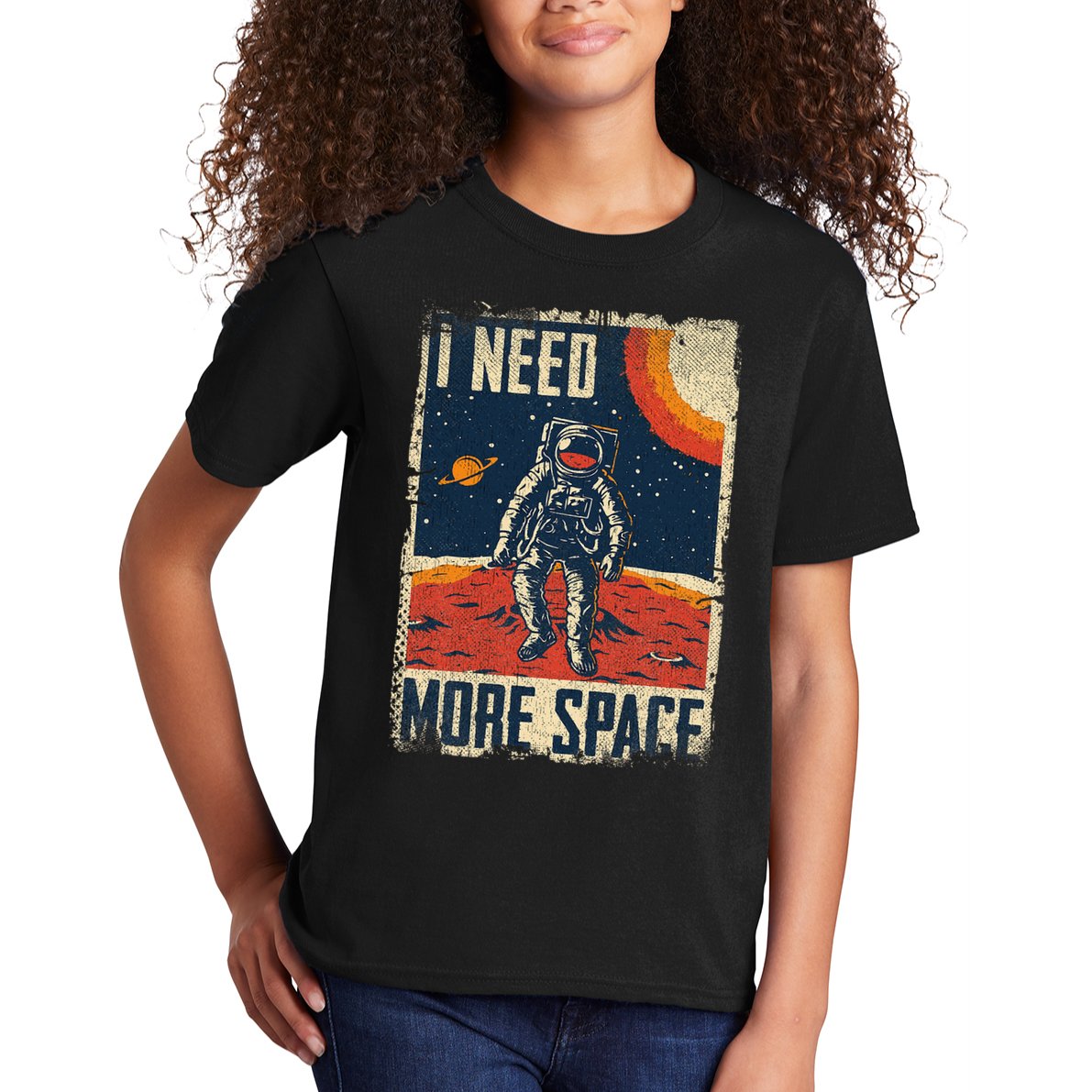 Space Man Astronaut Retro I Need More Space Kids T-Shirt