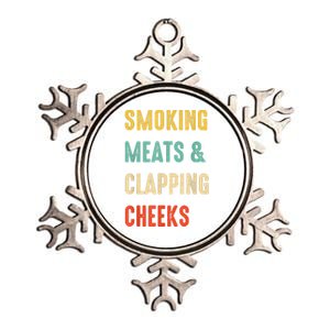 Smoking Meats And Clapping Cheeks Funny BBQ Meat Smoking Metallic Star Ornament