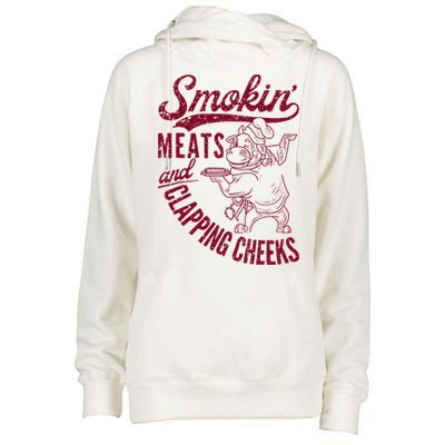 Smoking Meats And Clapping Cheeks Womens Funnel Neck Pullover Hood