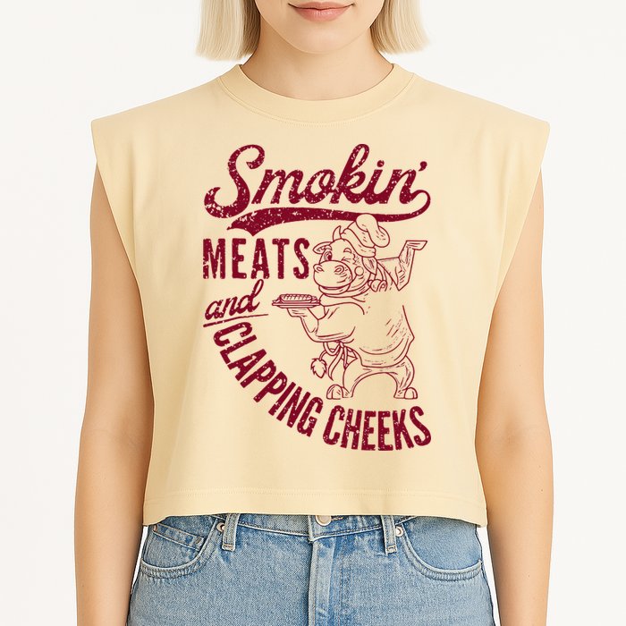 Smoking Meats And Clapping Cheeks Garment-Dyed Women's Muscle Tee