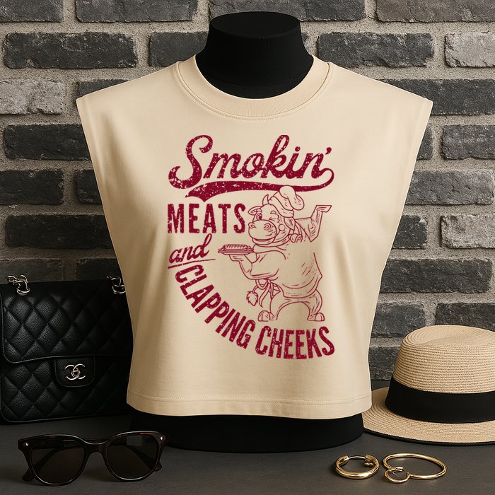 Smoking Meats And Clapping Cheeks Garment-Dyed Women's Muscle Tee