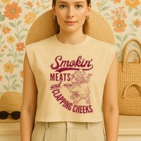 Smoking Meats And Clapping Cheeks Garment-Dyed Women's Muscle Tee