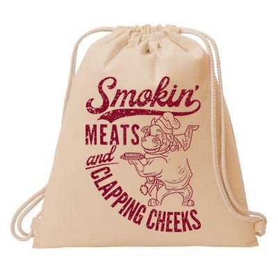 Smoking Meats And Clapping Cheeks Drawstring Bag