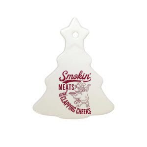 Smoking Meats And Clapping Cheeks Ceramic Tree Ornament