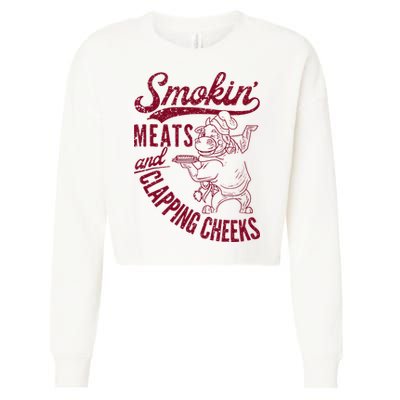 Smoking Meats And Clapping Cheeks Cropped Pullover Crew