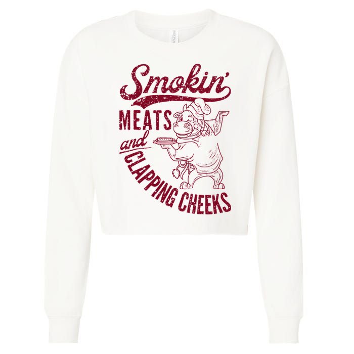 Smoking Meats And Clapping Cheeks Cropped Pullover Crew
